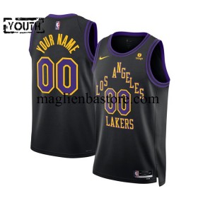 Maglia NBA Los Angeles Lakers Personalizzate 2023-2024 Nike City Edition Nero Swingman - Bambino